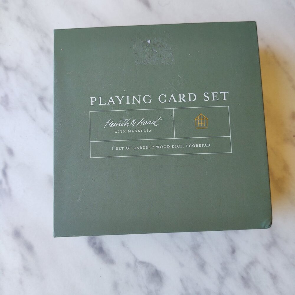 HEARTH & HAND WITH MAGNOLIA GREEN PLAID PLAYING CARD SET